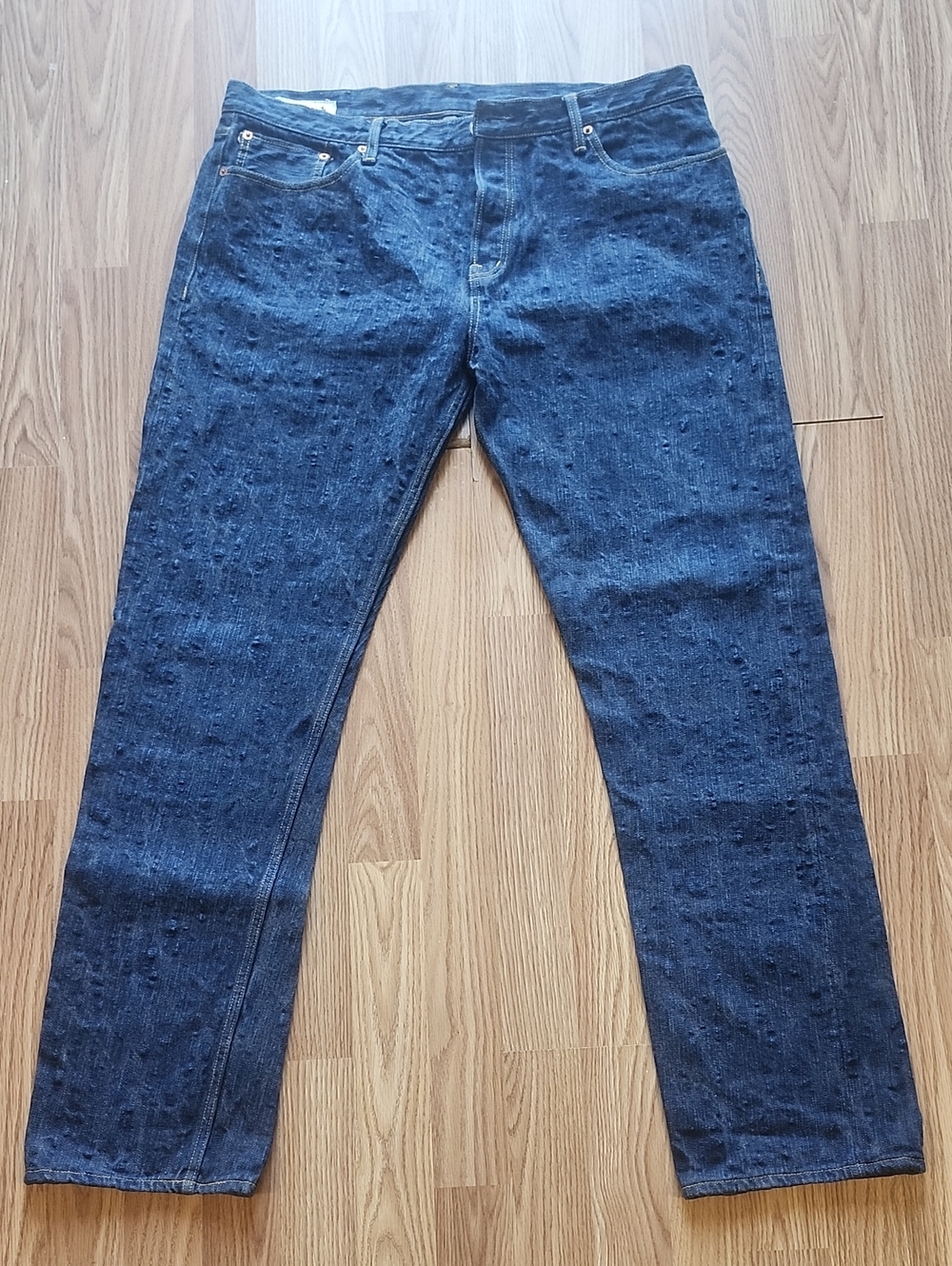 Naked & Famous Denim Mij Tokushima Hand-Dyed Natural Indigo- Weird Guy- Sz 38
